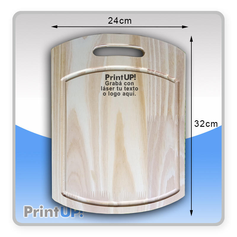 Tablas Picadas Pino Bordes Curvos 32×24 PERSONALIZADAS LÁSER - Imagen 2