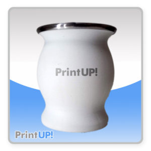 Mate de Acero Inoxidable Térmico Curvo Blanco Personalizado Láser (venta x Unidad)